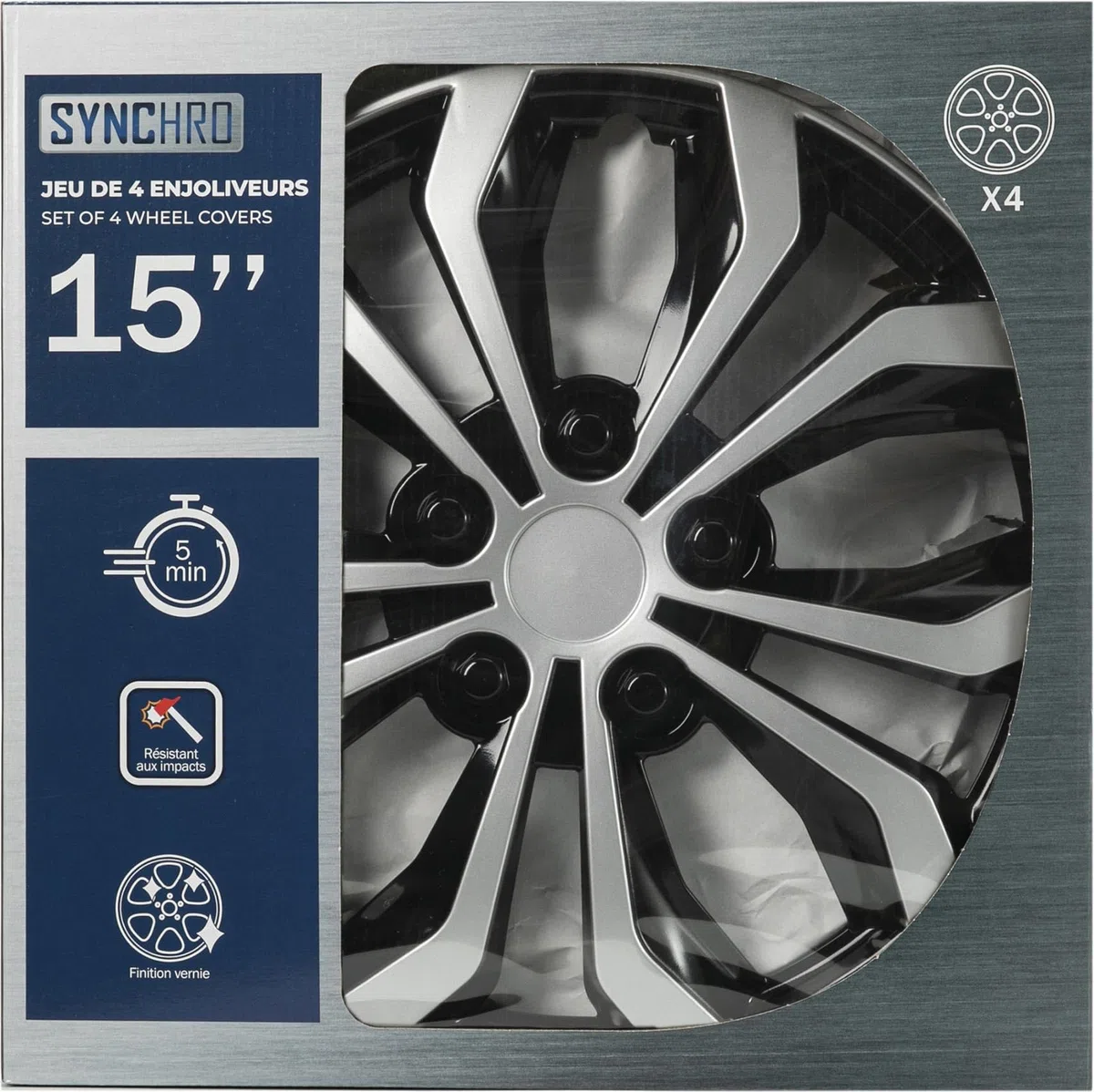 Tapacubos DENVER Plata/Negro 15''X4