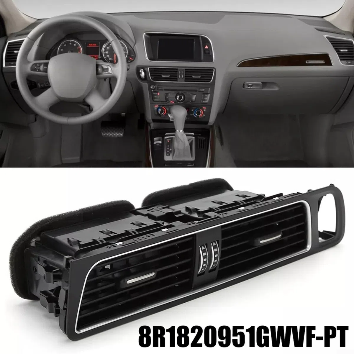 Cubierta de rejilla de ventilación central para salpicadero delantero, para Q5 2009-2018 vehículos de conducción a la izquierda, protección decorativa interior del coche
