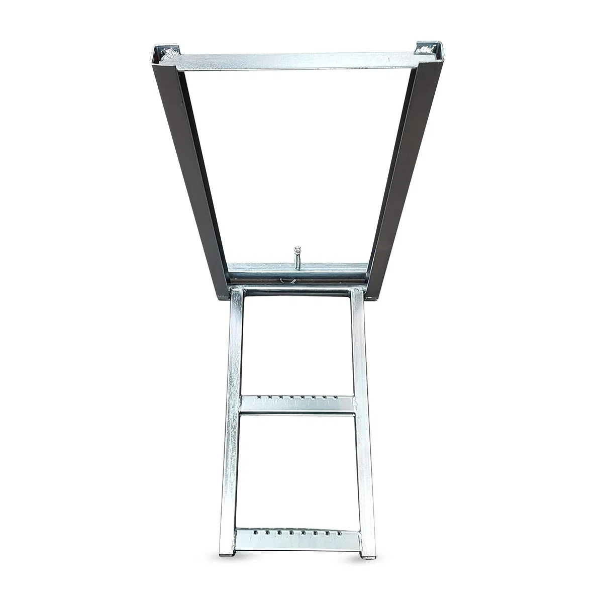 DOJA Barcelona | Escalera Camion | Pack 1 | Escalera 2 Peldaños | 645x350mm | Acabado Cincado | Escalera Escamoteable | para Camion, Caravana, Camper Furgoneta Accesorios, Escalera Plegable Remolque
