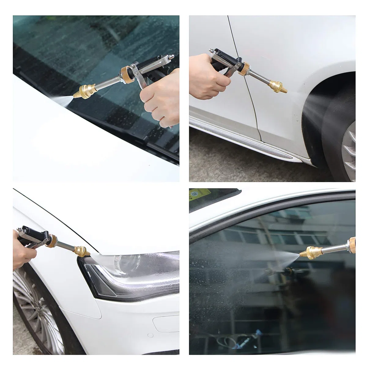 ALLOMN Bomba de Agua para Lavado de Coches de Alta Presión, Kit de Limpieza con Pistola Pulverizadora Portátil 130PS DC 12V 80W