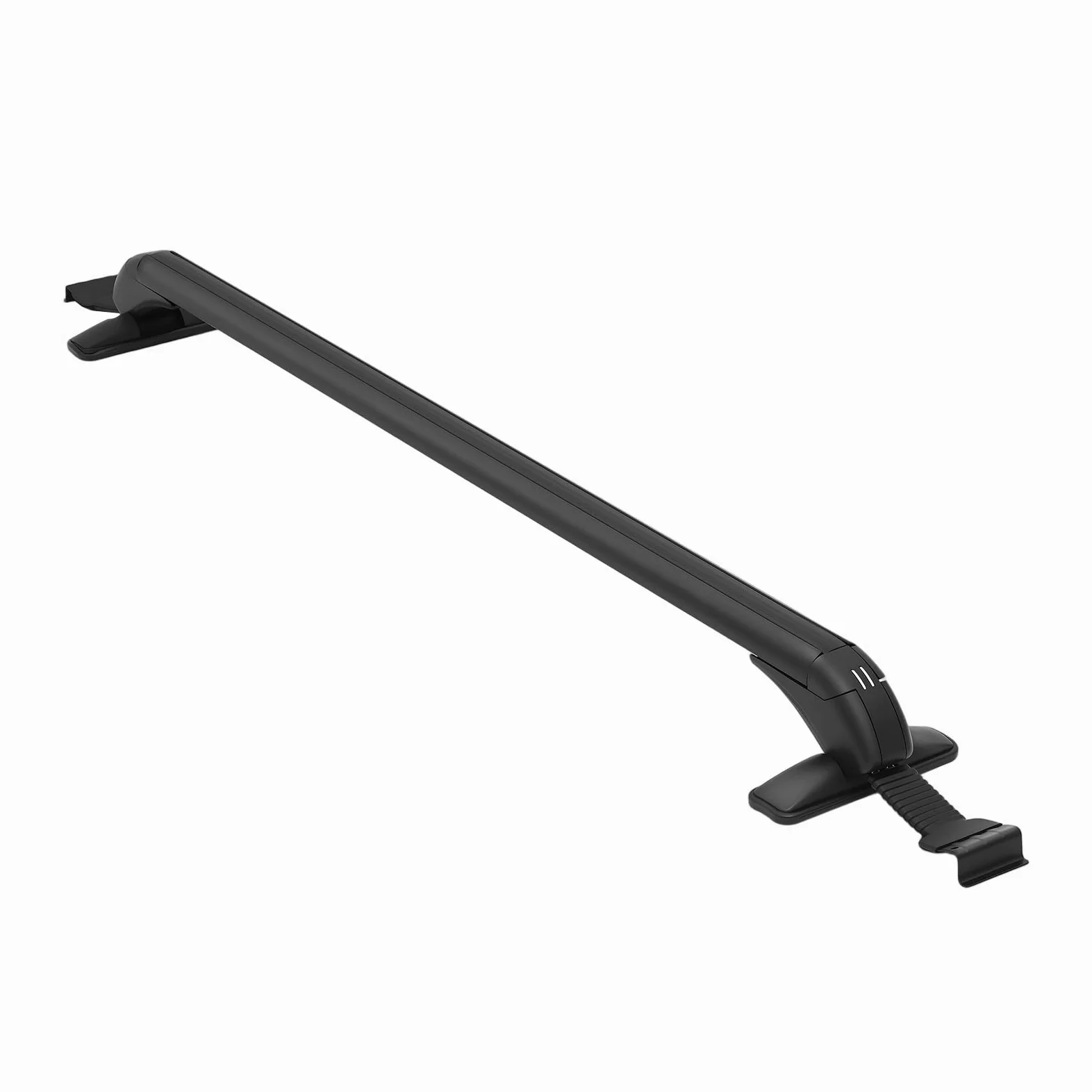 Baca universal de 75 kg, 110 cm, barras transversales de aluminio ligeras para coches, portaequipajes para 110-114 cm de distancia entre canalones, rieles negros