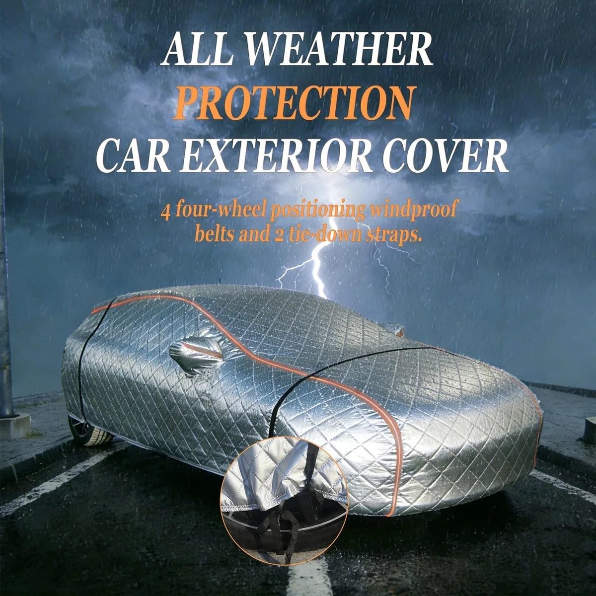 Funda Coche Antigranizo para Toyota C-HR 2026 Funda Coche Exterior Algodón Grueso Interiores Y Exteriores Uso General Cobertura Integral Protección Resistente Polvo Radiación