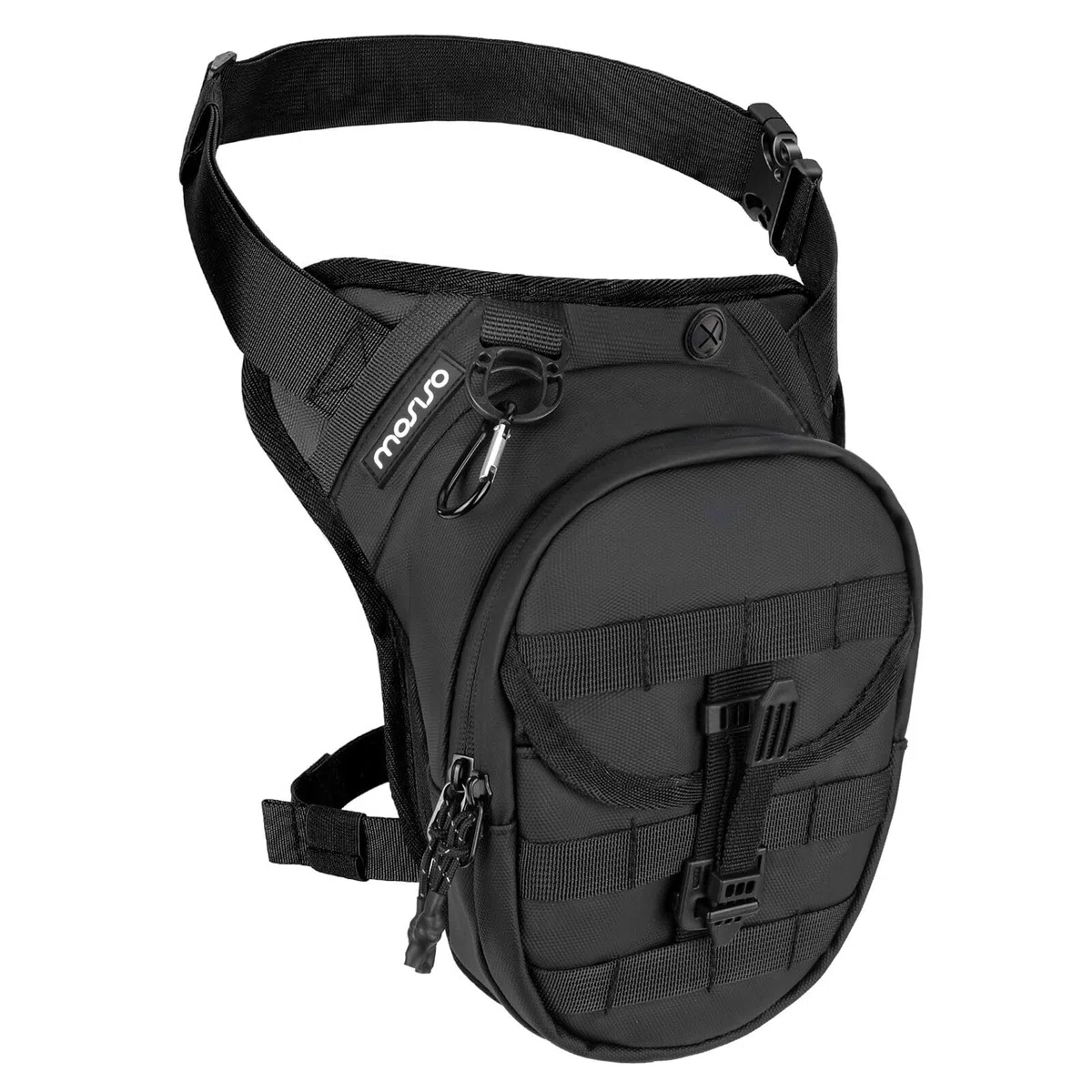 MOSISO Bolsa Muslo Bolsa Pierna Moto para Hombre y Mujer, Universal Expandible y Multifuncional Bolsas Almacenamiento Bolsas Táctica Pierna Resistente Agua para Deportes al Aire Libre Ciclismo,Negro