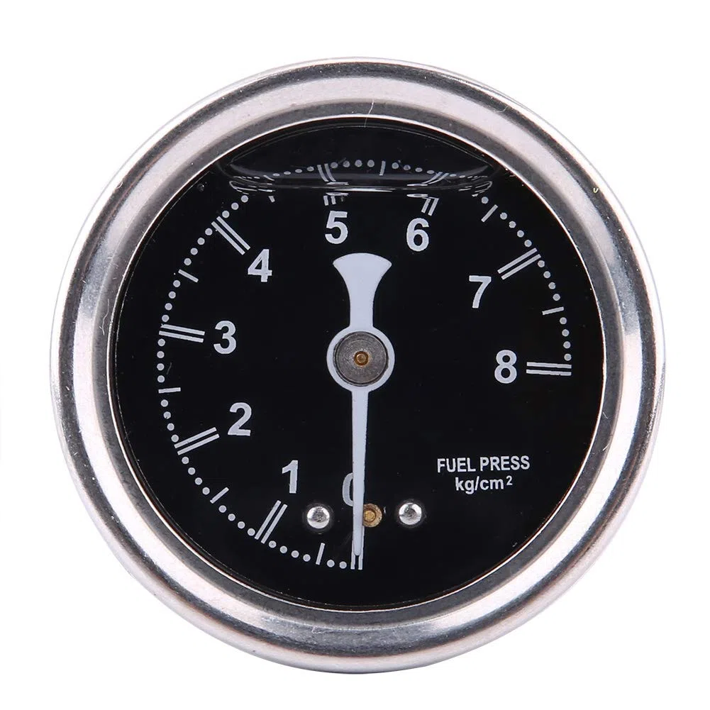 Regulador de presión de combustible ,9 . 5cm 160psi Universal alto rendimiento aluminio Regulador de presión de combustible ajustable 1 :1 Kit de medidor de aceite Para Coche(Negro)