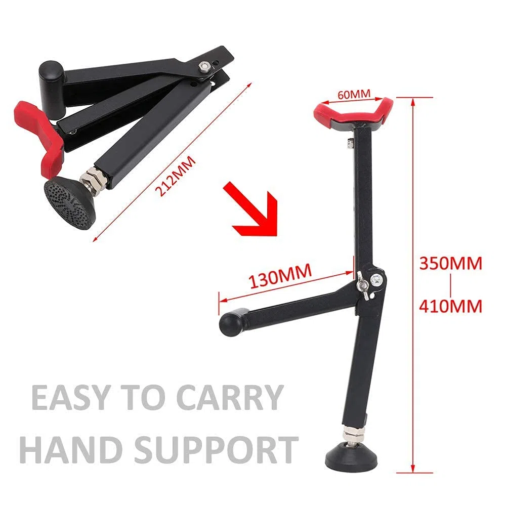 Soporte para motocicleta, soporte para gato de elevación y soporte para ruedas delanteras y traseras con mango plegable para la mayoría de las ruedas de motocicleta Street Bike On/Off Road Rojo