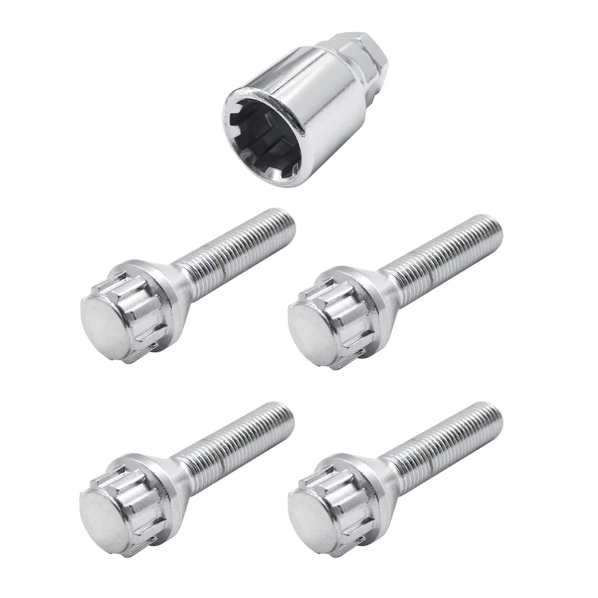 SIMONI RACING BRA/50 - Kit de 4 pernos antirrobo para ruedas, llave 17-19, M12 x 1,5, longitud 45 mm