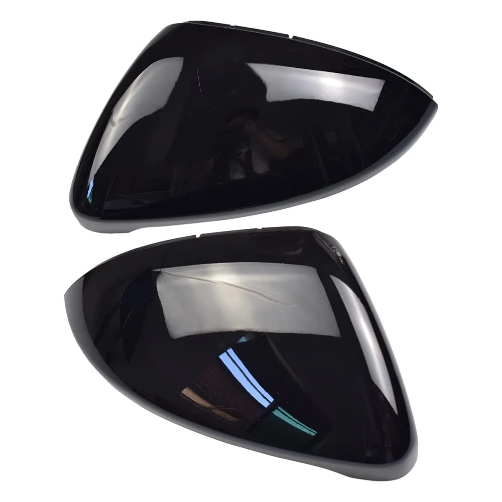 1 par vista trasera espejo cubierta izquierda derecha espejo lateral cubiertas tapas para VW Golf 7 MK7 7.5 GTI 7 Golf 7 R (Negro brillante)