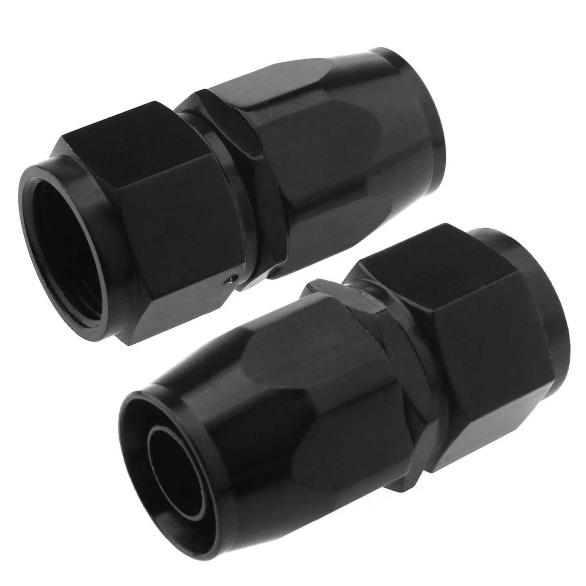 ENET 2 adaptadores de manguera de combustible AN10 de flujo rápido, sello giratorio, color negro