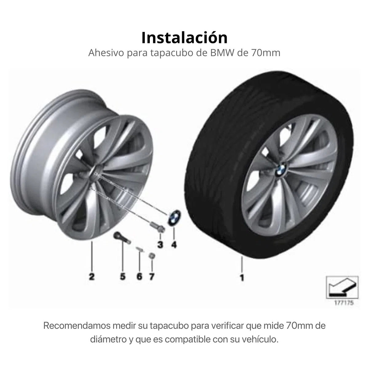 4 BMW OEM rueda tapacubos emblema adhesivo 70 mm