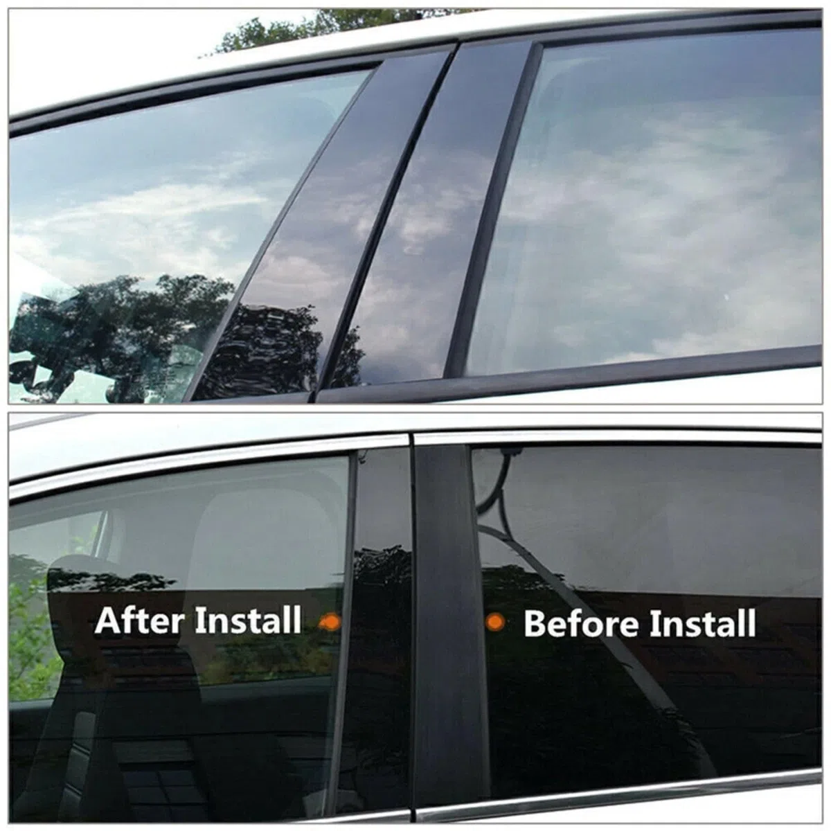 Tiras de Pilar Central Brillante Negro para Porsche Panamera 2017-2022, Accesorios Exteriores Protector de Carrocería Cubierta Decorativa