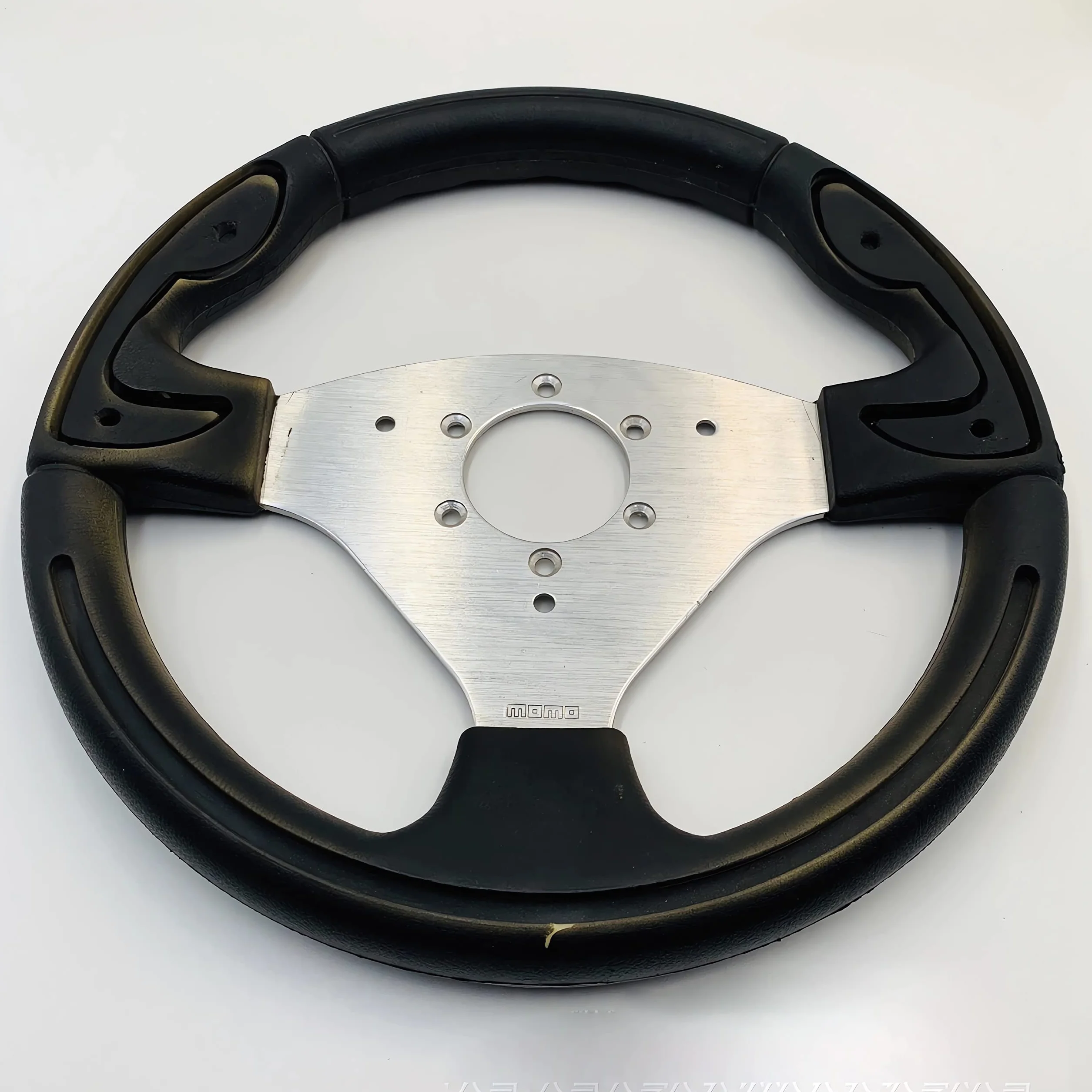 Volante de kart de 27 cm, 3 radios de liberación rápida, interior con agujeros para Go Kart, playa, kart, repuesto universal (27 cm, negro)