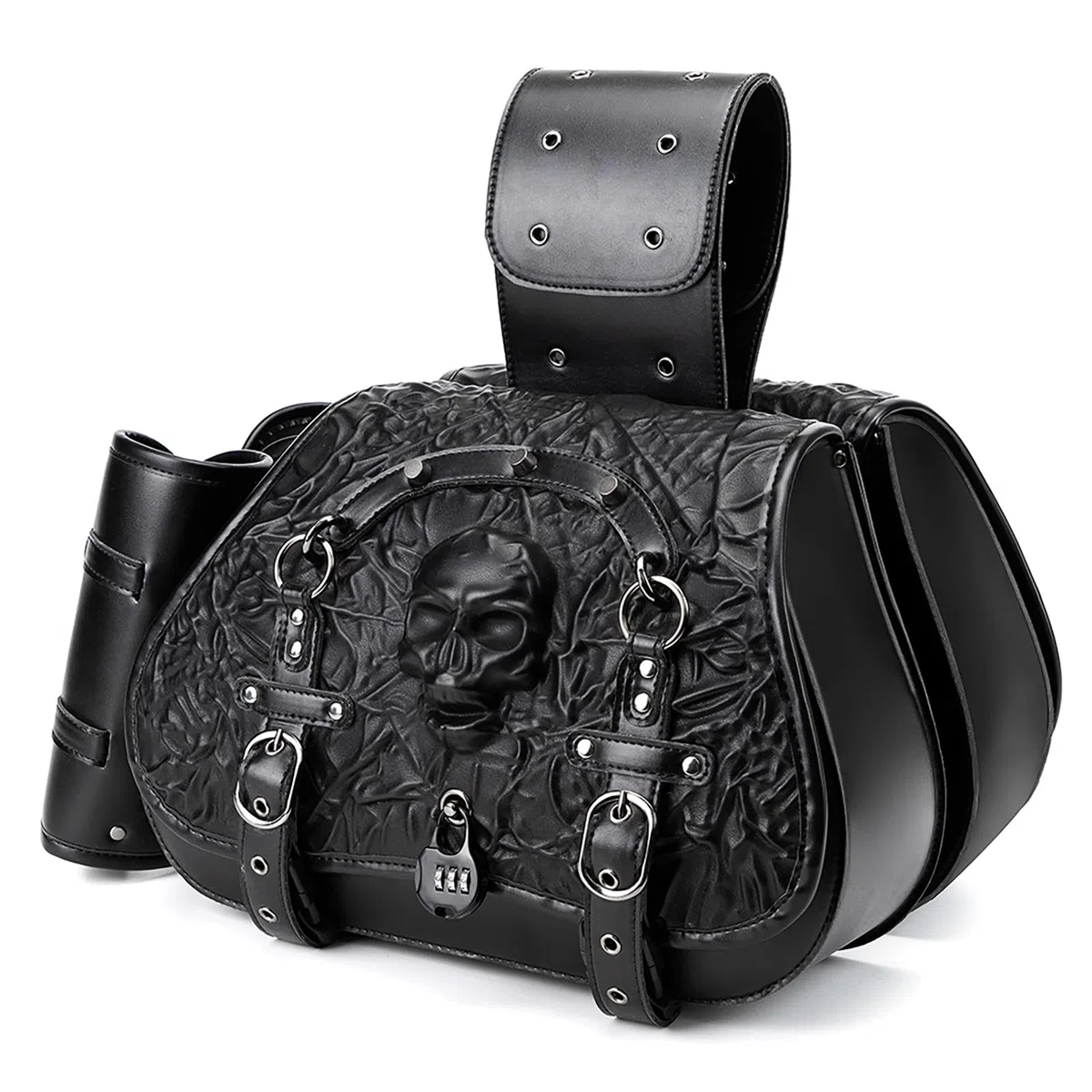 Alforjas Moto para Harley Davidson Custom 1200, Alforjas para Moto Impermeables Cuero Bolsa Trasera Moto Maletas Laterales Moto Bolsa Moto con Cierre Rápido,A