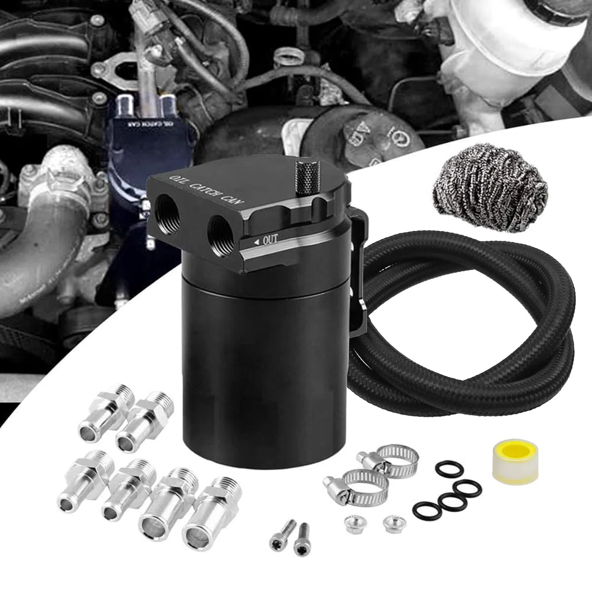 Tanque universal para depósito de aceite de Ruien, de acero inoxidable pulido (400 ml)