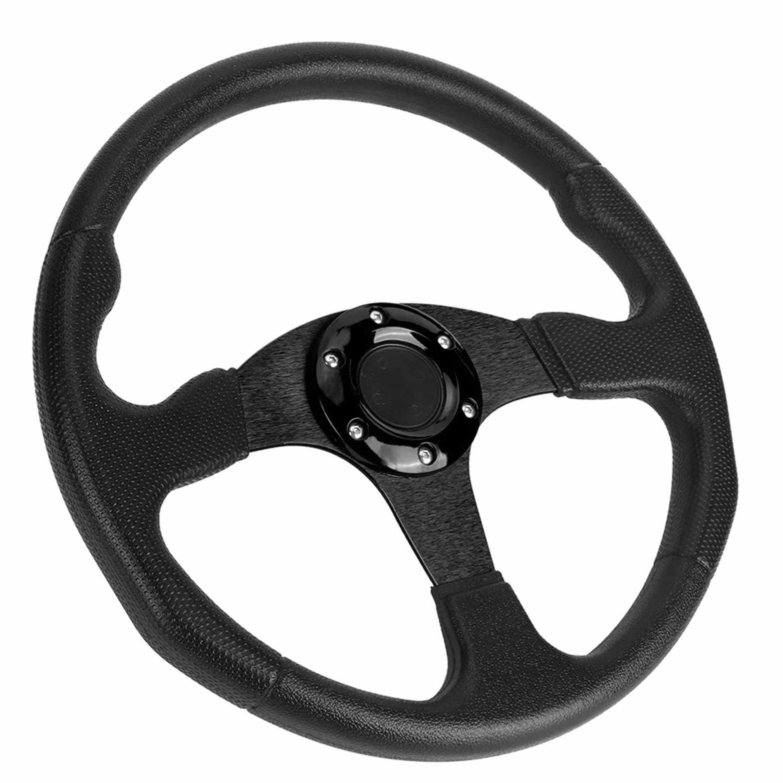 Tissting Volante Deportivo, Universal Volante Profundo 350mm/14in Aleación Aluminio PU 6 Pernos Ligero Cómodo para Vehículos Modificados Carreras Conducción Deportiva