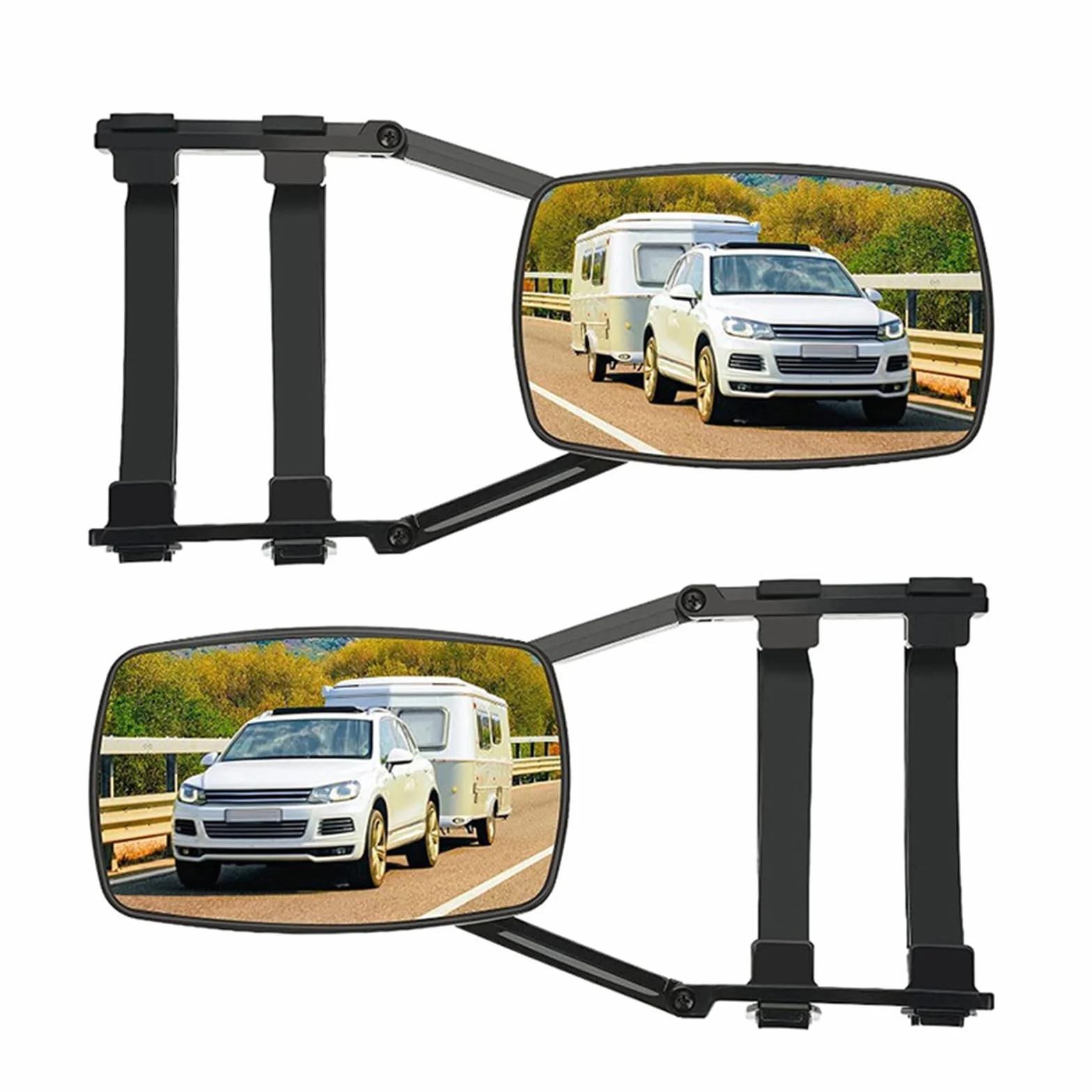2 espejos retrovisores para caravanas, espejos retrovisores de 360 grados, para la mayoría de los coches, camiones, SUV, caravanas, remolques
