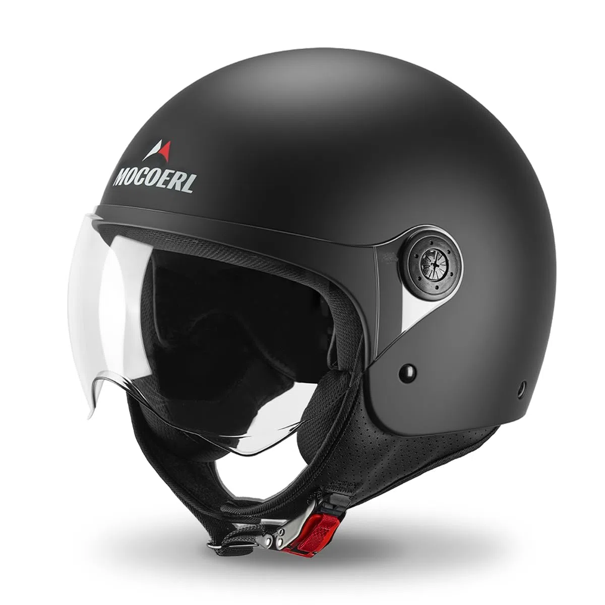 Casco de Moto Jet para Adultos, Visera Transparente, Casco de Moto para Hombres y Mujeres para Ciclomotor Cruiser Bobber y Chopper, Homologado ECE2206, Casco Retro 3/4