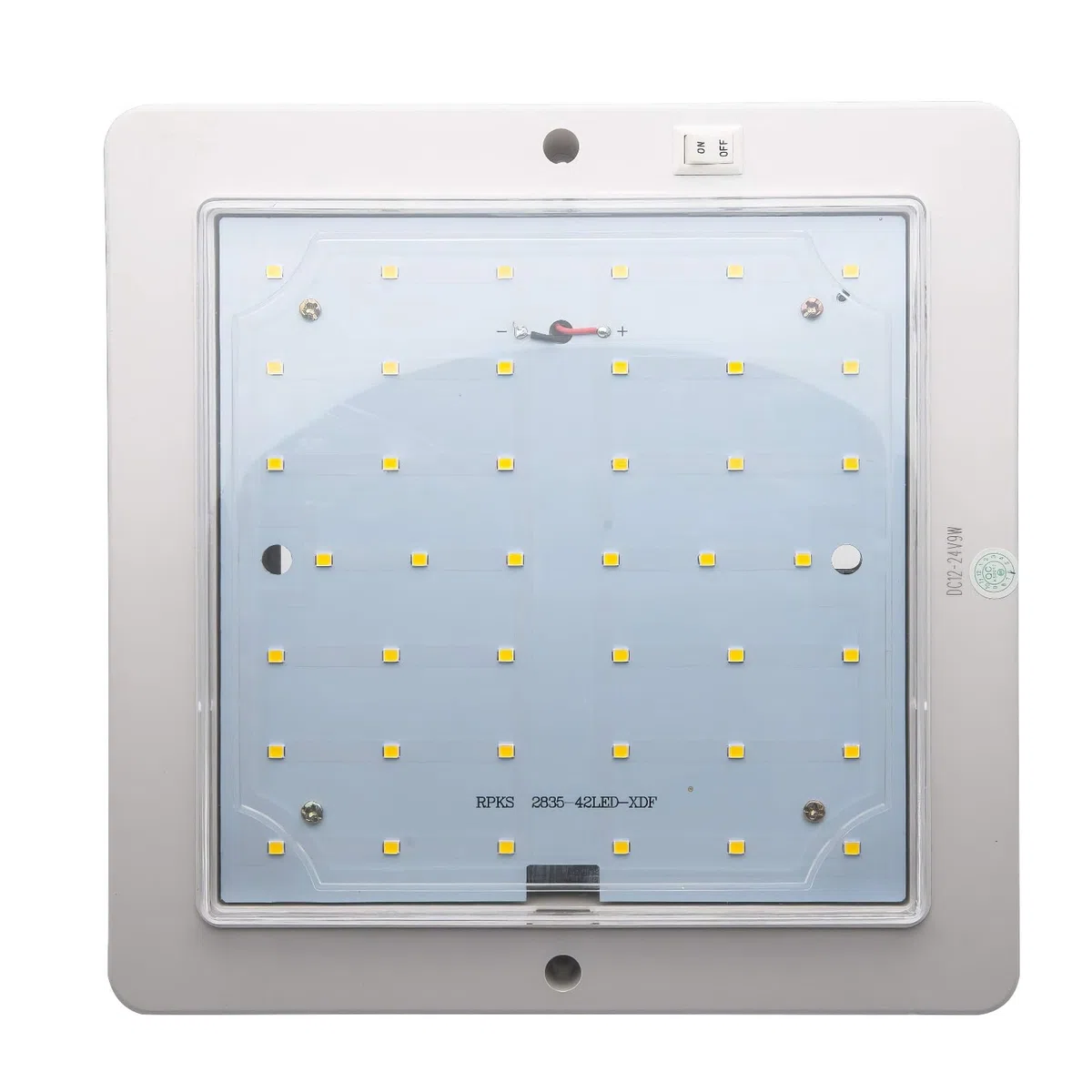 12V-24V LED RV lámpara de techo para caravana camping-Car barco, 9W luces de techo lámpara de techo LED blanco cálido