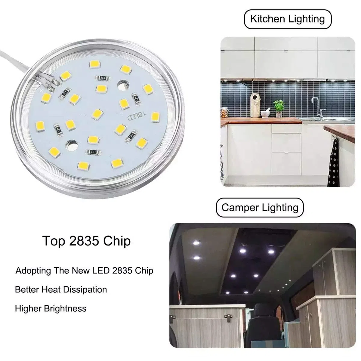 Iluminación 12 V para autocaravana, foco LED para interior Control remoto para autocaravana T4 T5 Autocaravana Caravana Luz 12V (4 luces)
