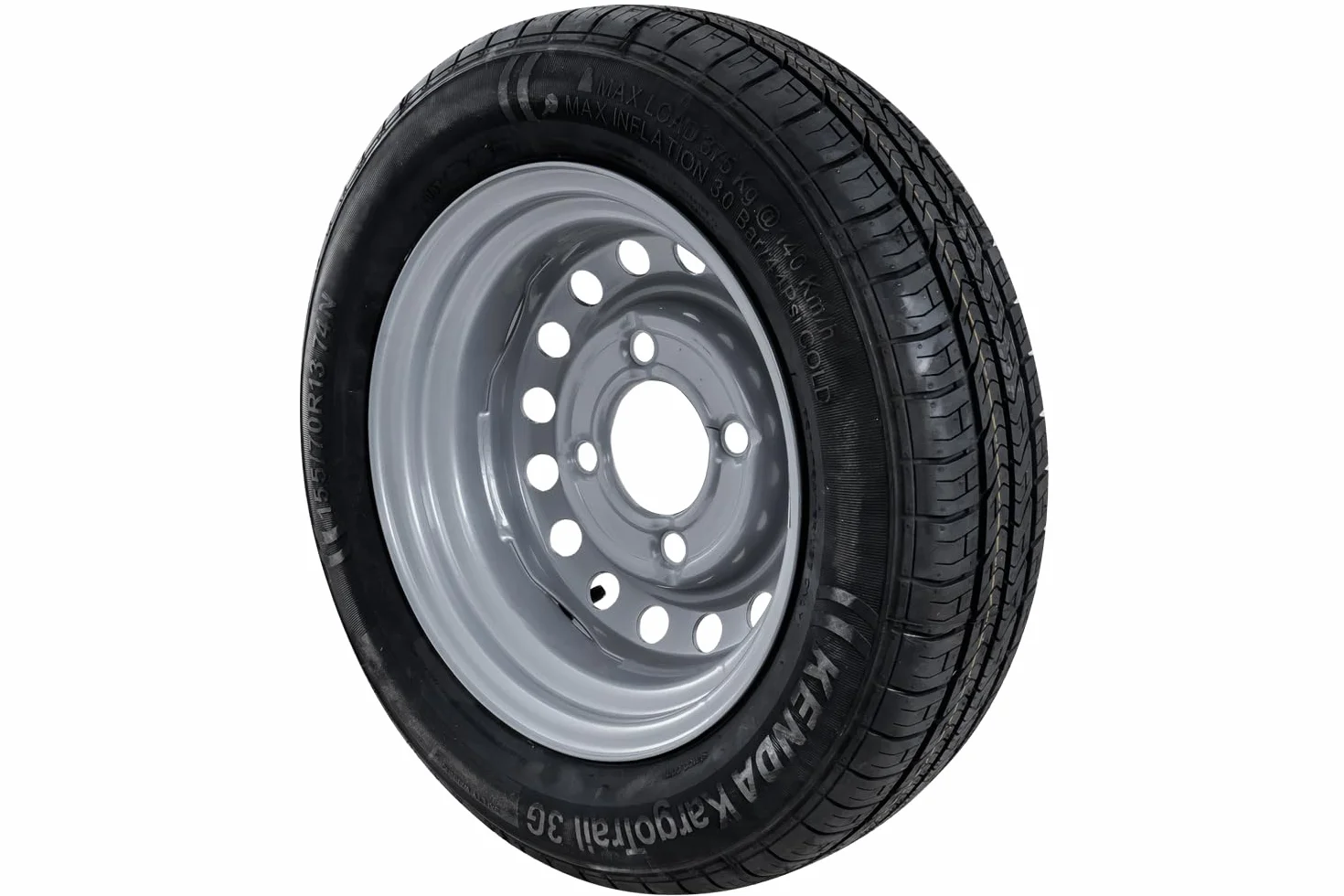 KENDA Rueda de Remolque 155/70 R13 con Llanta 4x130 ET20 y Carga de 375 kg, Neumático KargoTrail 3G de Gran Amortiguación para Remolques de Carga y Recreativos