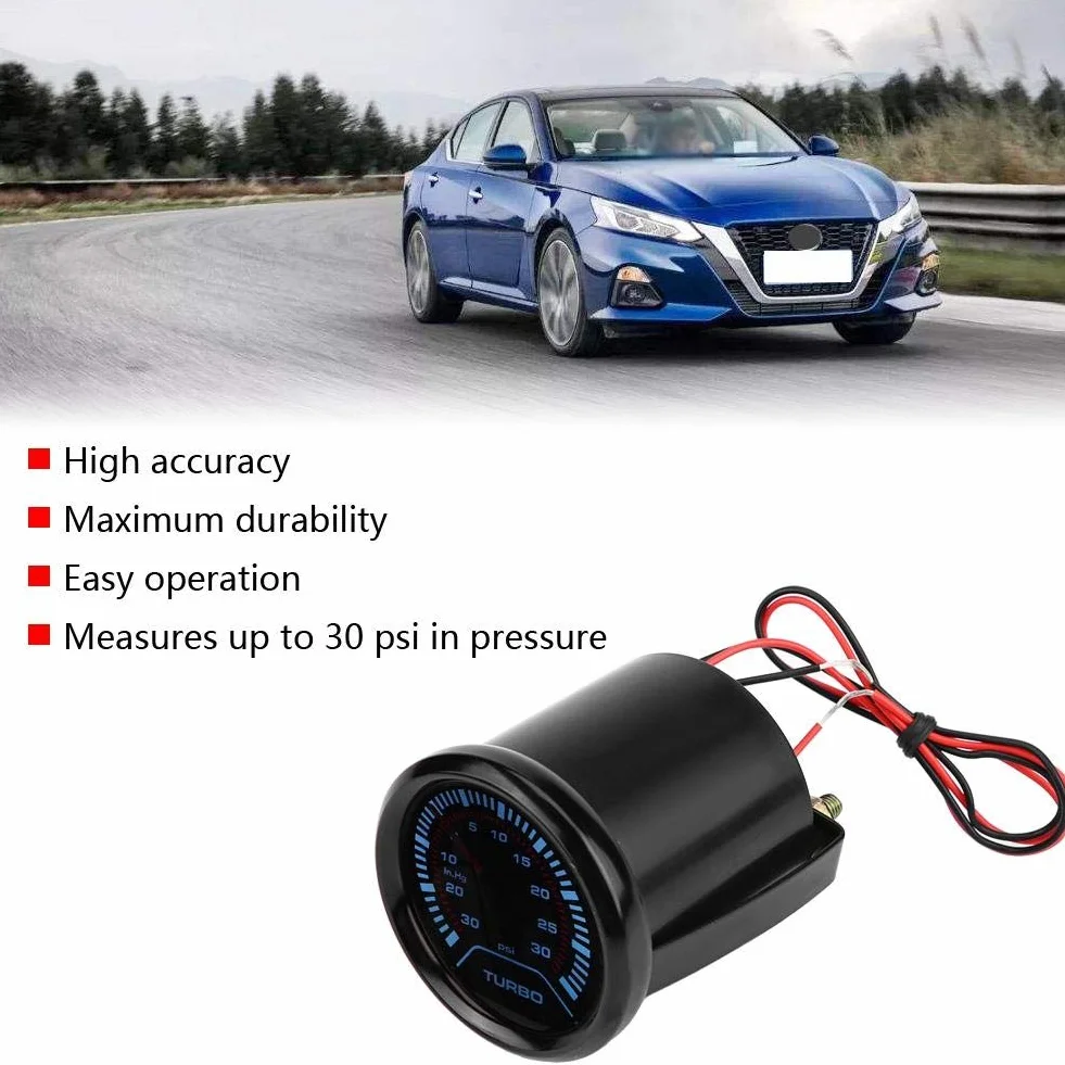 Medidor de presión turboalimentado Turbo Boost Cara de humo universal 52 mm