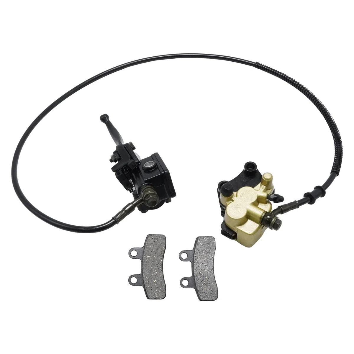 Freno de disco delantero cilindro maestro pinza de freno con pastillas de freno, repuesto para 50cc 70cc 90cc 110cc 125cc 150cc Dirt Bike Pitbike