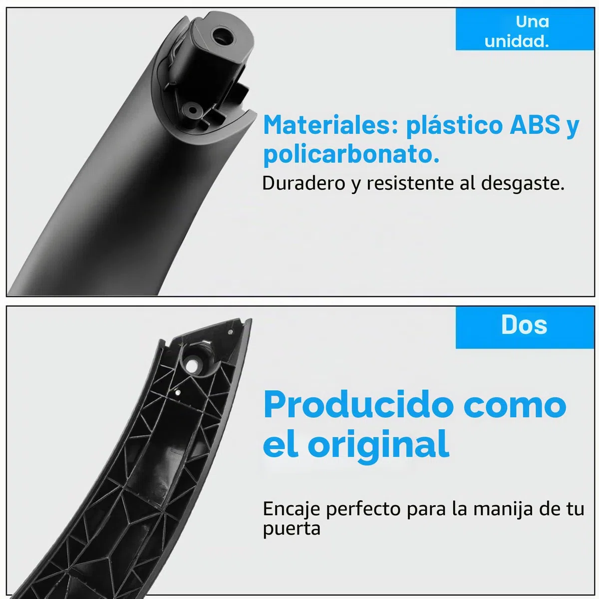2PCS Compatible con Tirador Puerta BMW Serie 3 F30 F31 F34 F80 Manijas Para Puertas Izquierdo+ Tirador Puerta Derecha Serie 4 F32 F33 F36 F82 F83 Manillas Puertas Interior-Negro