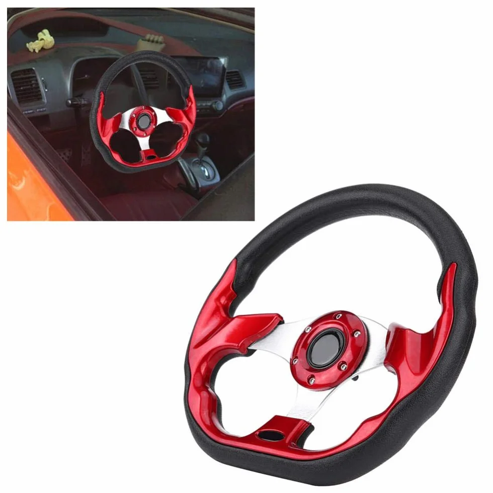 320mm carbon race stuurwiel modificatie race stuurwiel mini rood suede drift stuur geschikt voor carbon auto stuurwiel
