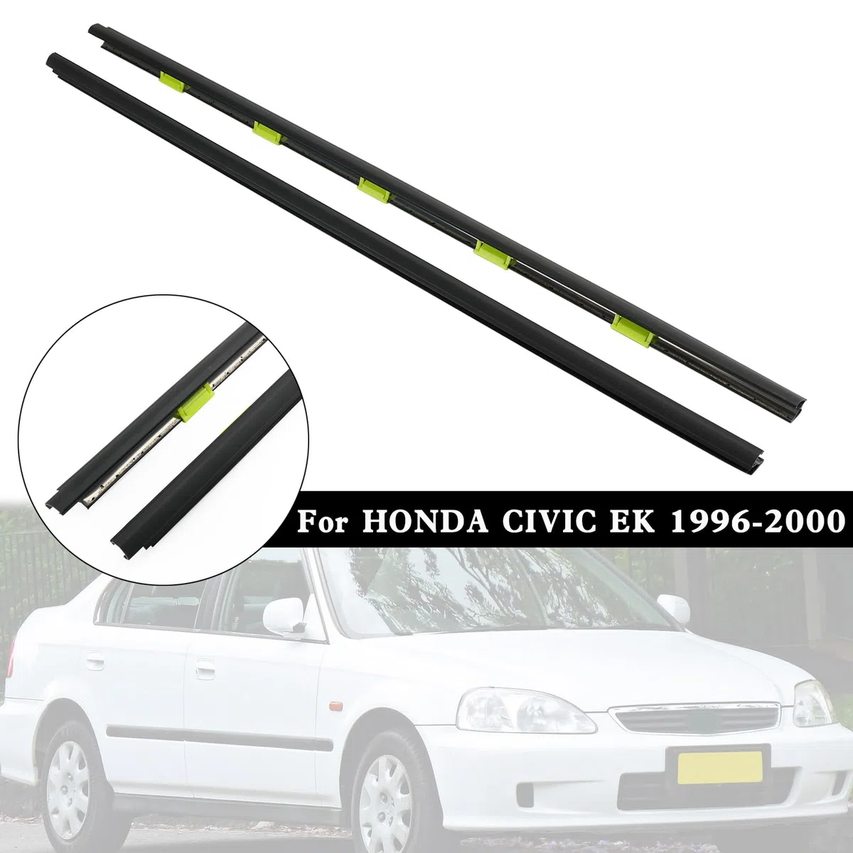 L+R Door Window Weather Molding 72410-S03-003 Apto para Honda Civic EK 1996-2000