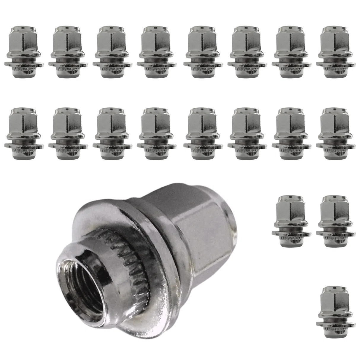 20 tuercas de rueda planas para llantas de aluminio originales M12 x 1,5, tuerca plana SW21, compatible con Toyota, Citoren, Fiat, Mitsubishi, Peugeot