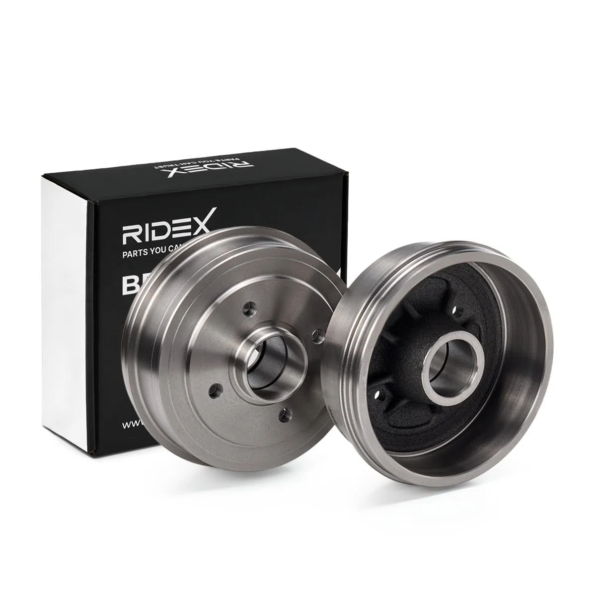RIDEX 123B0085 2x Tambor de freno Trasero Delantero sin cojinete rueda Compatible con RENAULT Clio II Hatchback BB, CB