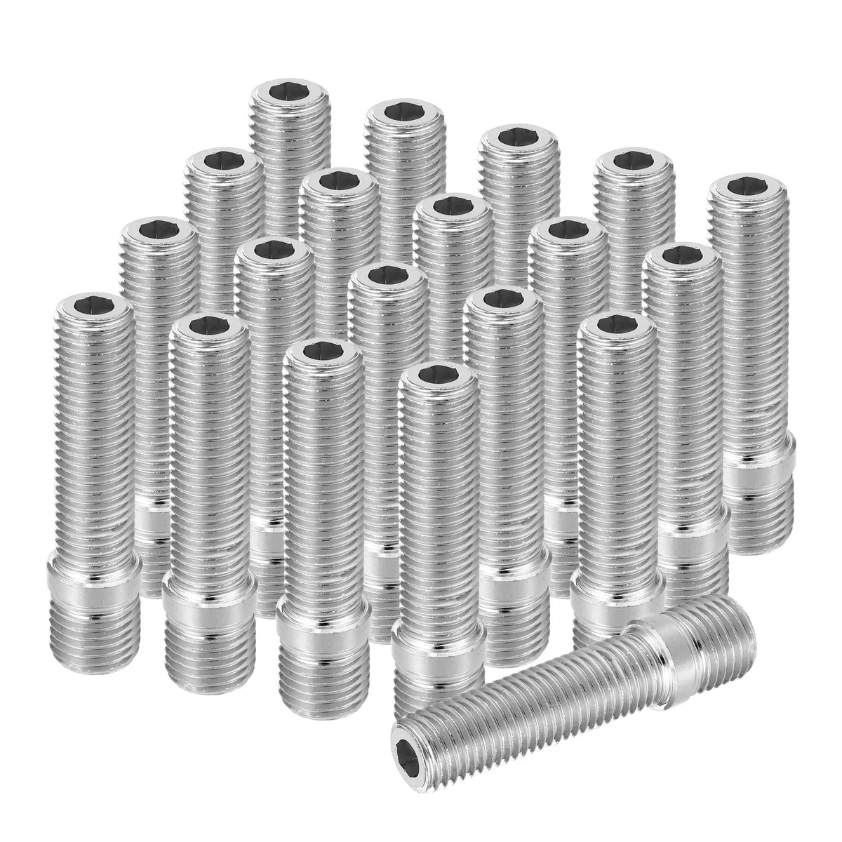 X AUTOHAUX M14x1.5 a M12x1.5 58mm Conversión de espárragos de Rueda para Audi - Paquete de 20 Tono Plateado