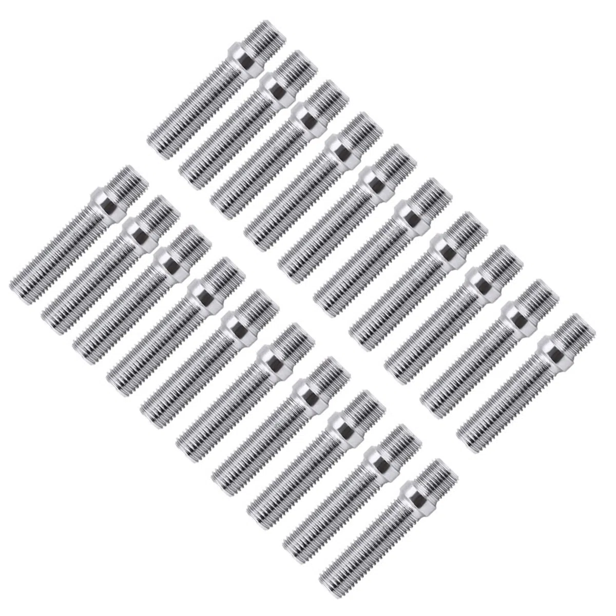 para Kit de Conversión de Espárragos, M12x15 Espárragos de Rueda Extendidos 20 Piezas 50 Mm Conversión de Espárragos de Ruedas Extendidas 12x1.5 a 12x1.5 Adaptador de Tornillo Apto para Kit de Convers