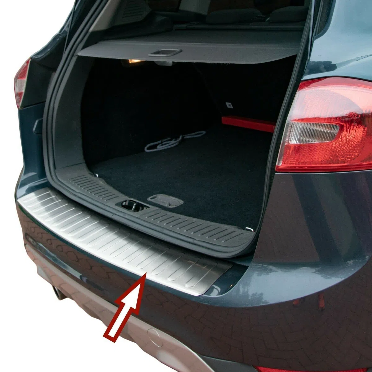 Recambo | Protector de Parachoques trasero | Compatible con Ford KUGA I | 2008-2012 | Acero Inoxidable Mate | Protección borde de carga