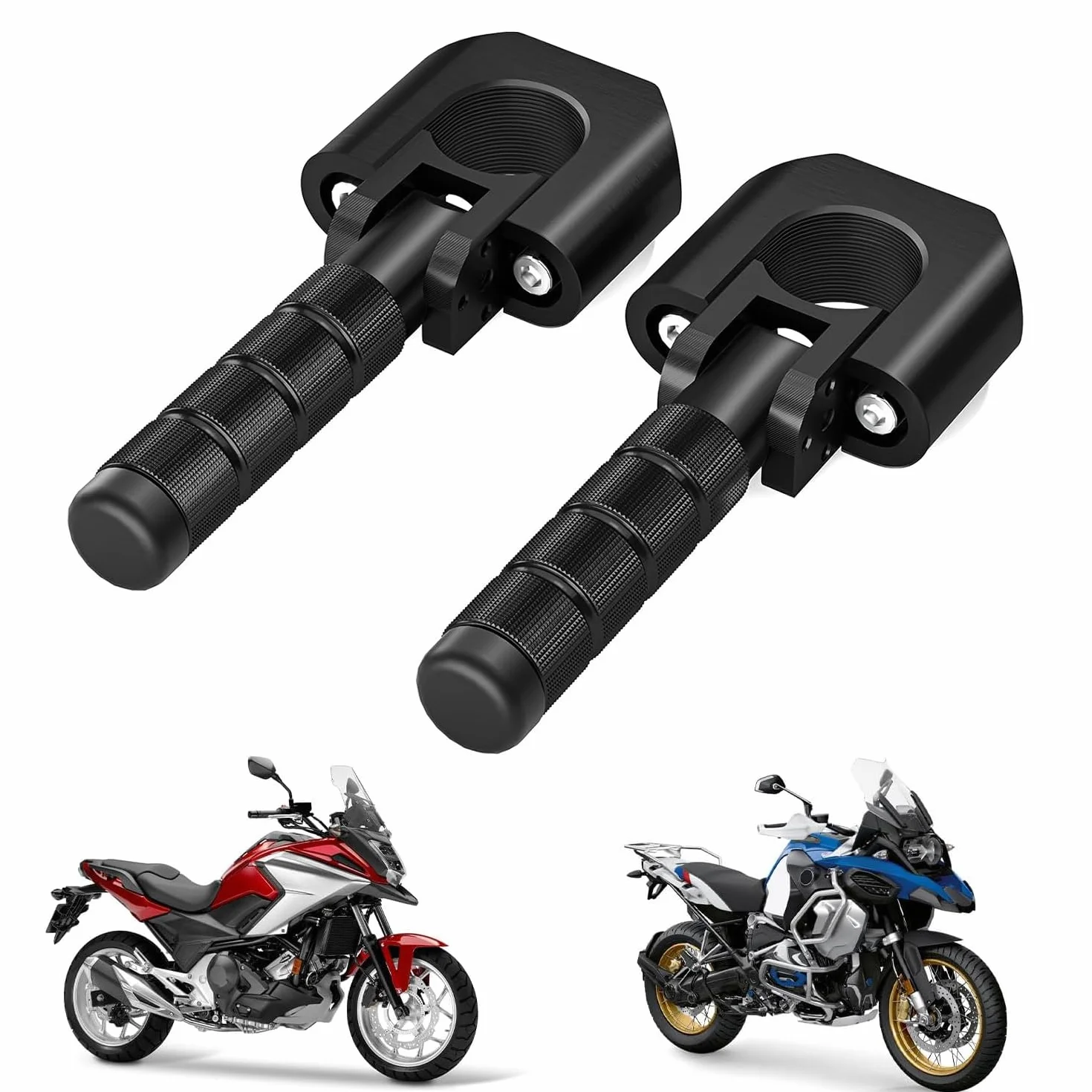 Reposapiés Moto para carretera, reposapiés aventura 22-32mm pedal descanso barra choque CNC universal para R1250GS R1200GS Africa Twin CB500X V-Strom 390-1290 Adventure ADV