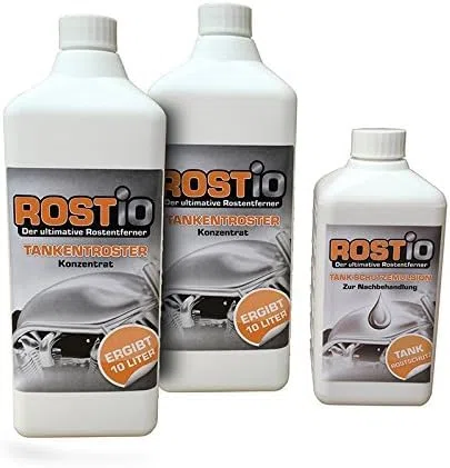 Rostio Juego de 2 litros de desoxidante + 500 ml de emulsión protectora para sellado del tanque, fácil de usar