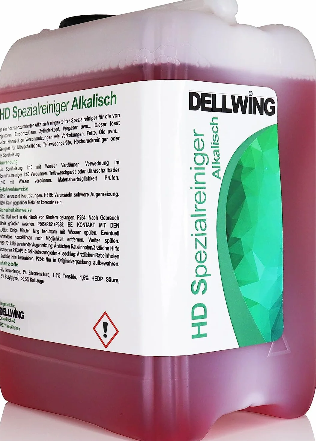 DELLWING HD limpiador especial alcalino 5L - limpiador ultrasónico concentrado premium para limpiar piezas de automóviles como carburadores, culatas de cilindros, inyectores, boquillas de inyecció