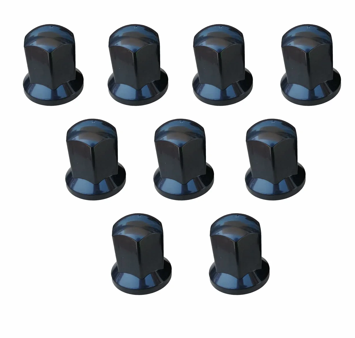 60 tapas largas de plástico para tuercas de rueda de 32 mm, color negro, para camión, remolque, autobús, camión, vehículo LKW
