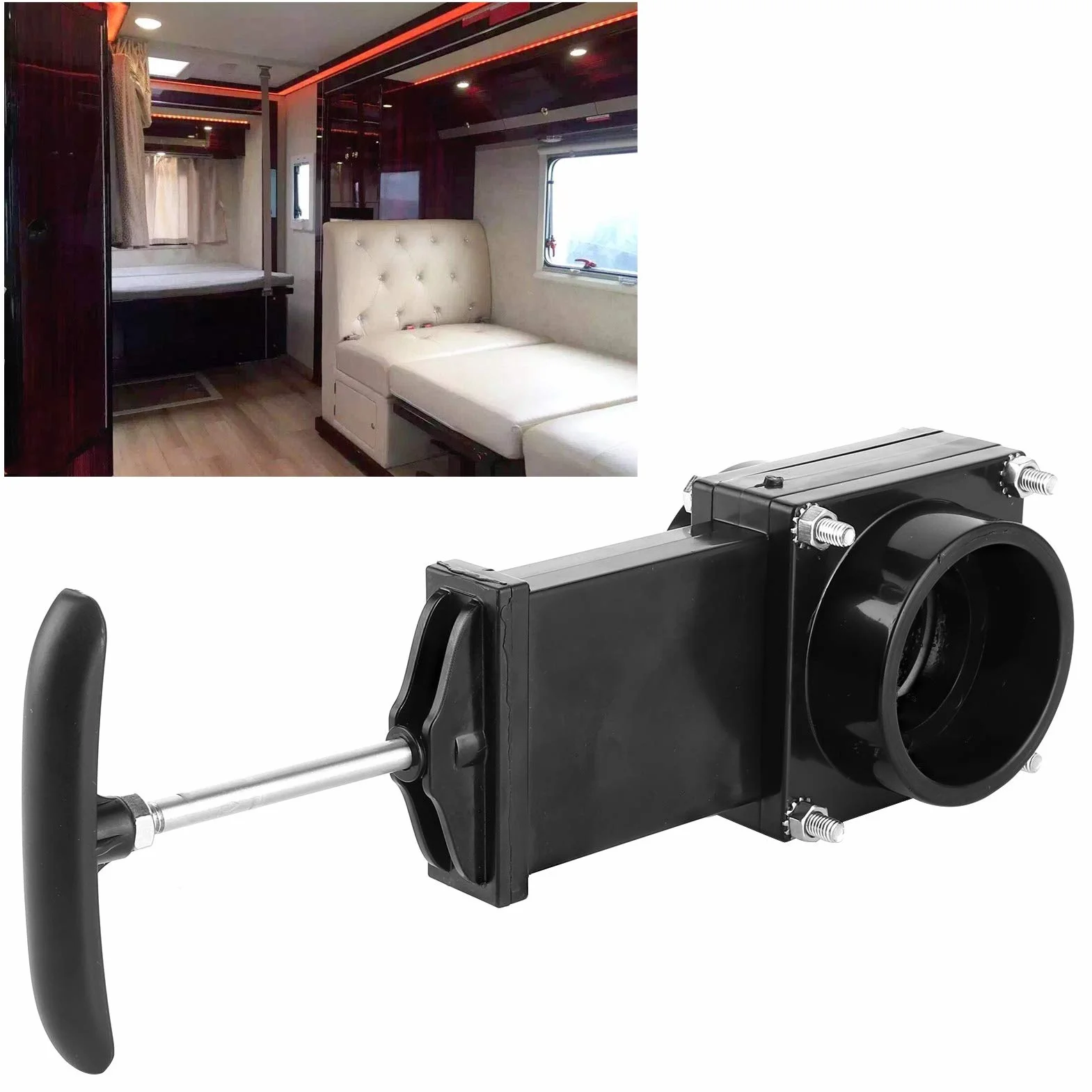 Válvula de residuos, válvula de drenaje RV de 50 mm, válvula de ABS de alcantarillado de residuos, para accesorios al aire libre para caravana