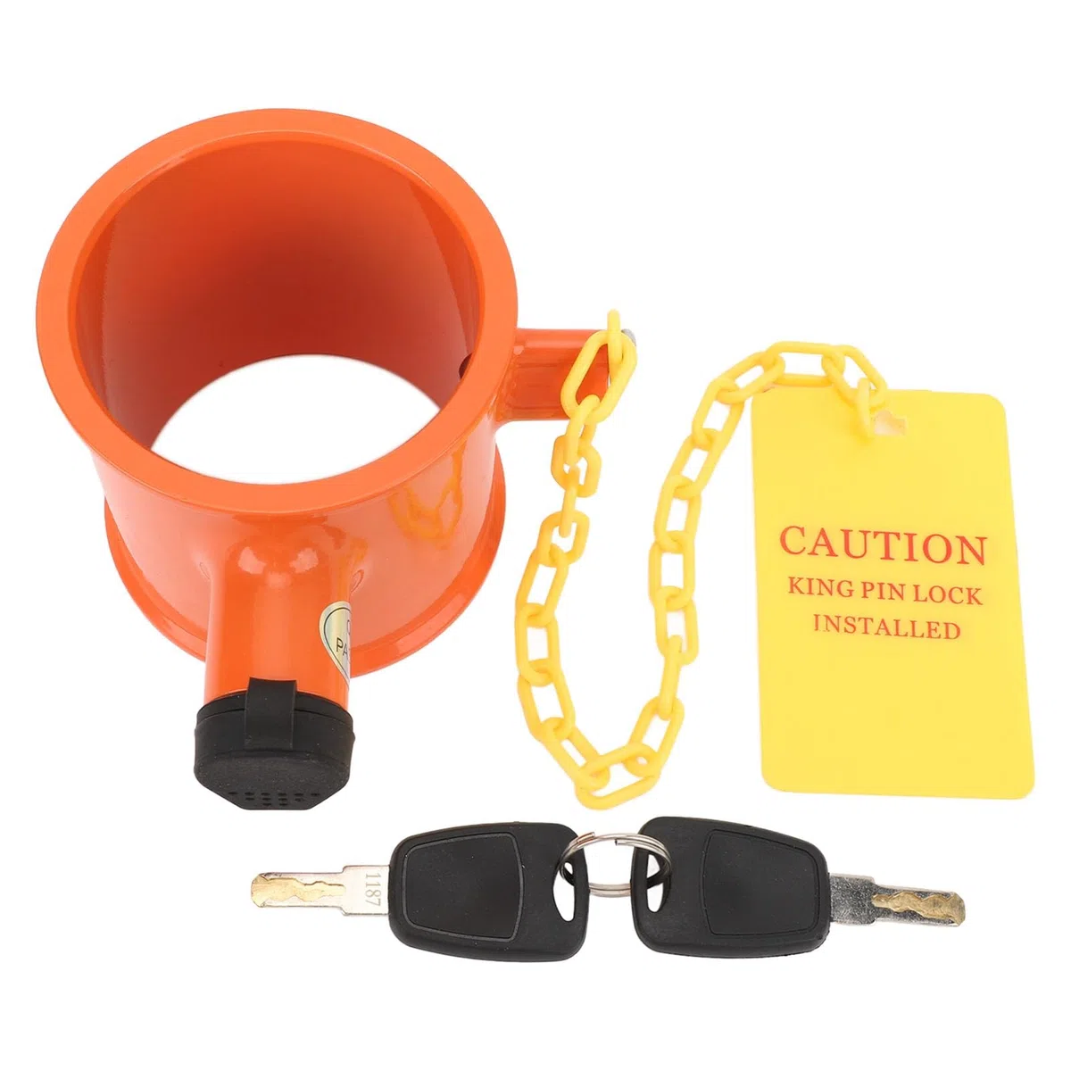 Cerradura de Pasador de Quinta Rueda para Remolque, Cerradura de Enganche Antirrobo de Aleación de Aluminio Duradera con Etiqueta de Advertencia, 2 Llaves, para RV, Barco, ,