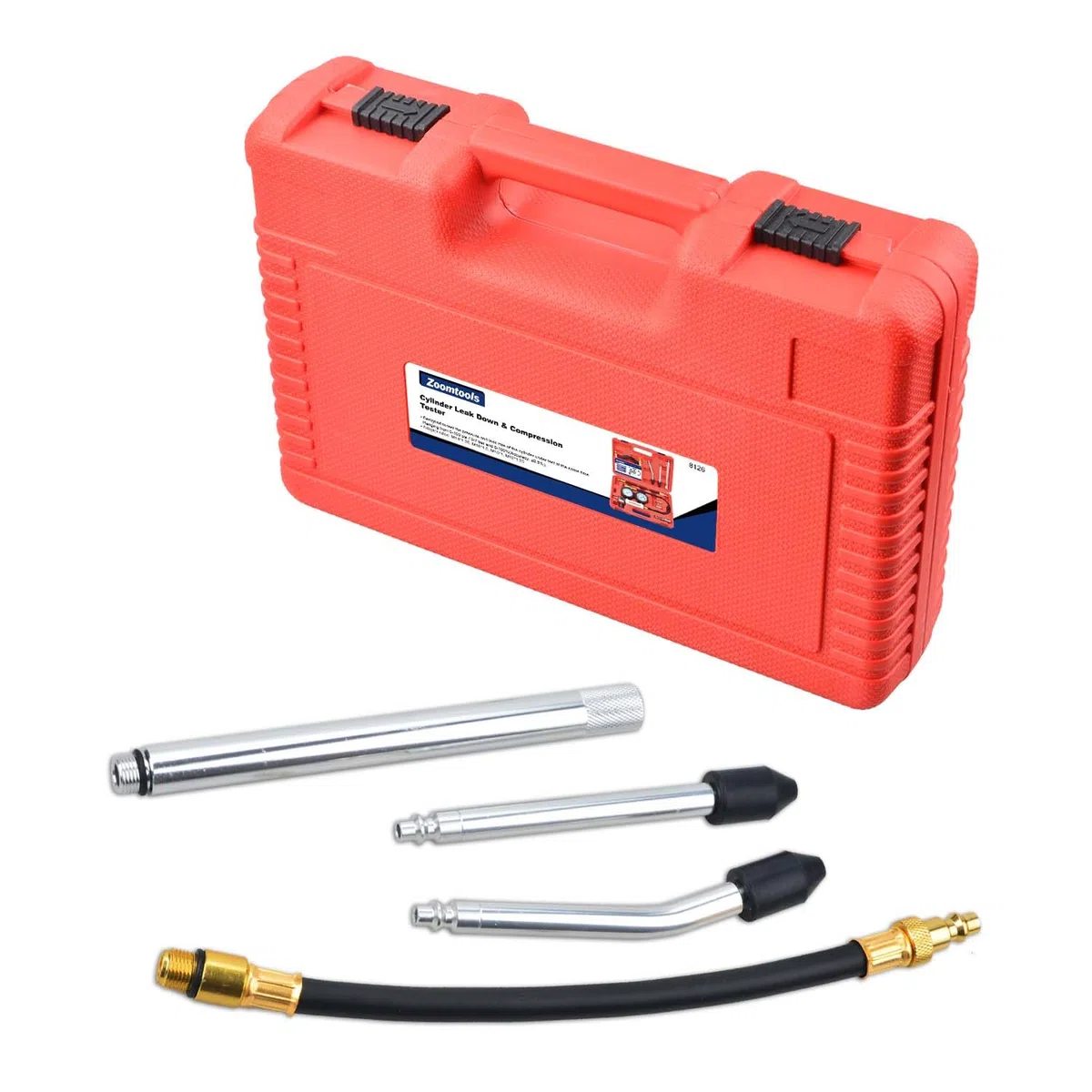 Kit de prueba y fuga de motor de cilindro, juego de probador de fugas de motor de gasolina con barra de extensión para prueba de presión