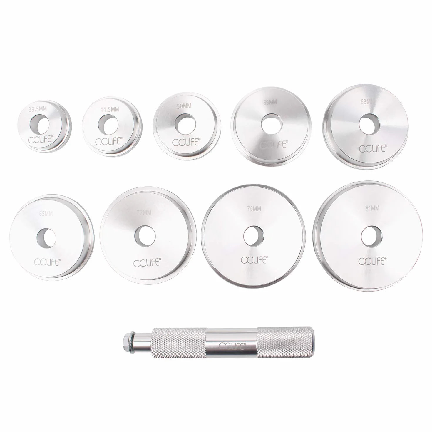 CCLIFE Set de 10 Piezas Punzones de Aluminio para Prensa de Taller, Herramientas para Rodamientos, Casquillos y Sellos de Aceite