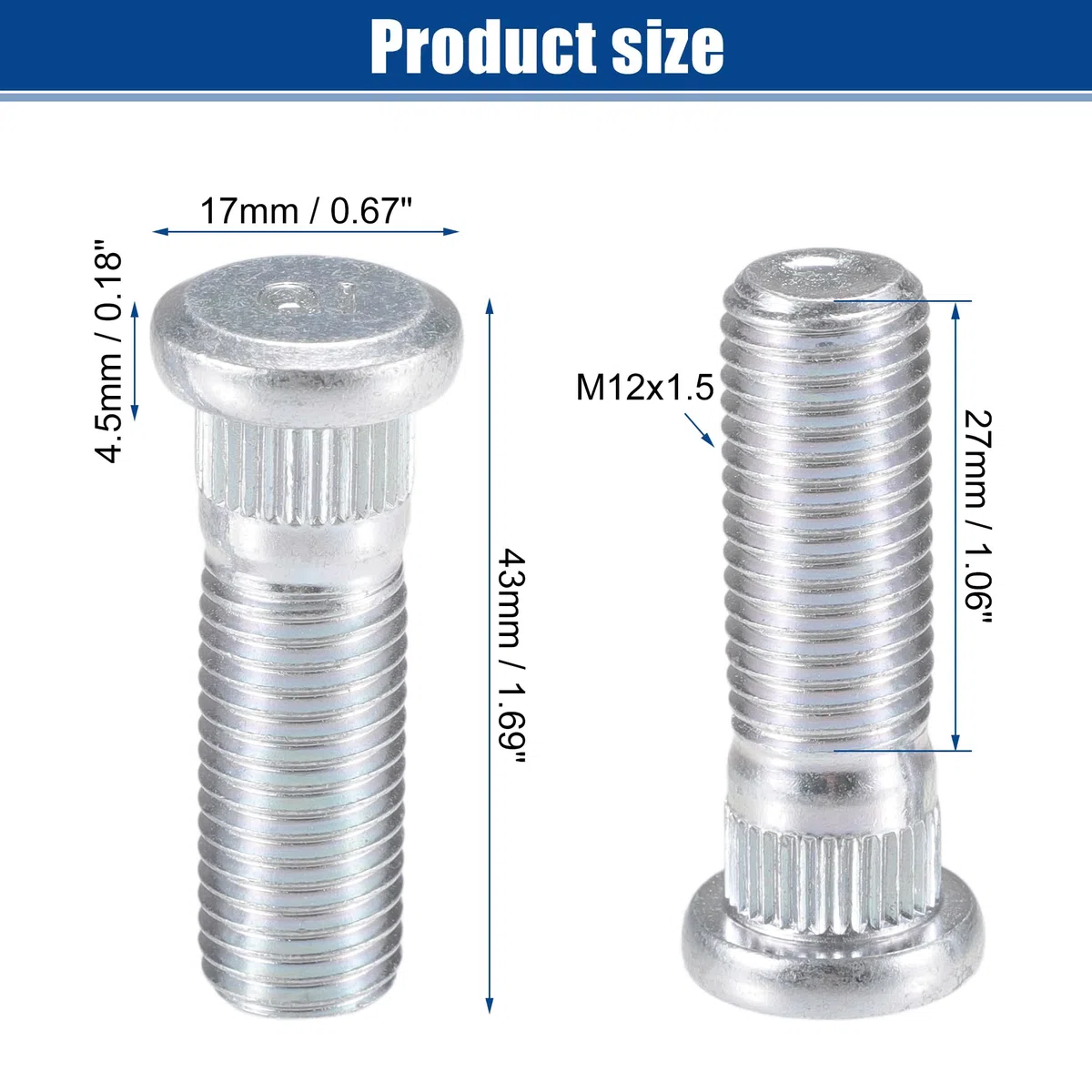 A ABSOPRO Perno De Rueda M12X1.5 Adecuado Para Honda Accord No.9094202067-20 Unidades