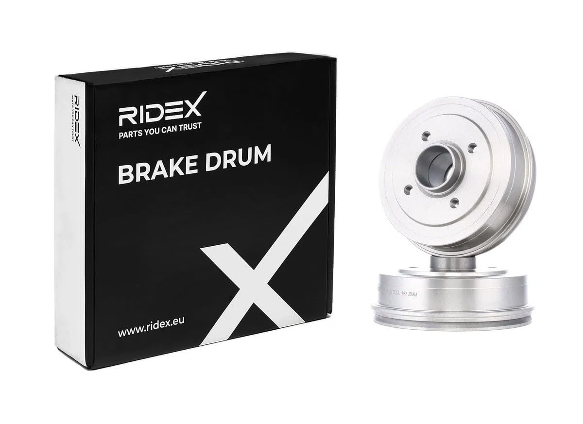 RIDEX 123B0085 2x Tambor de freno Trasero Delantero sin cojinete rueda Compatible con RENAULT Clio II Hatchback BB, CB
