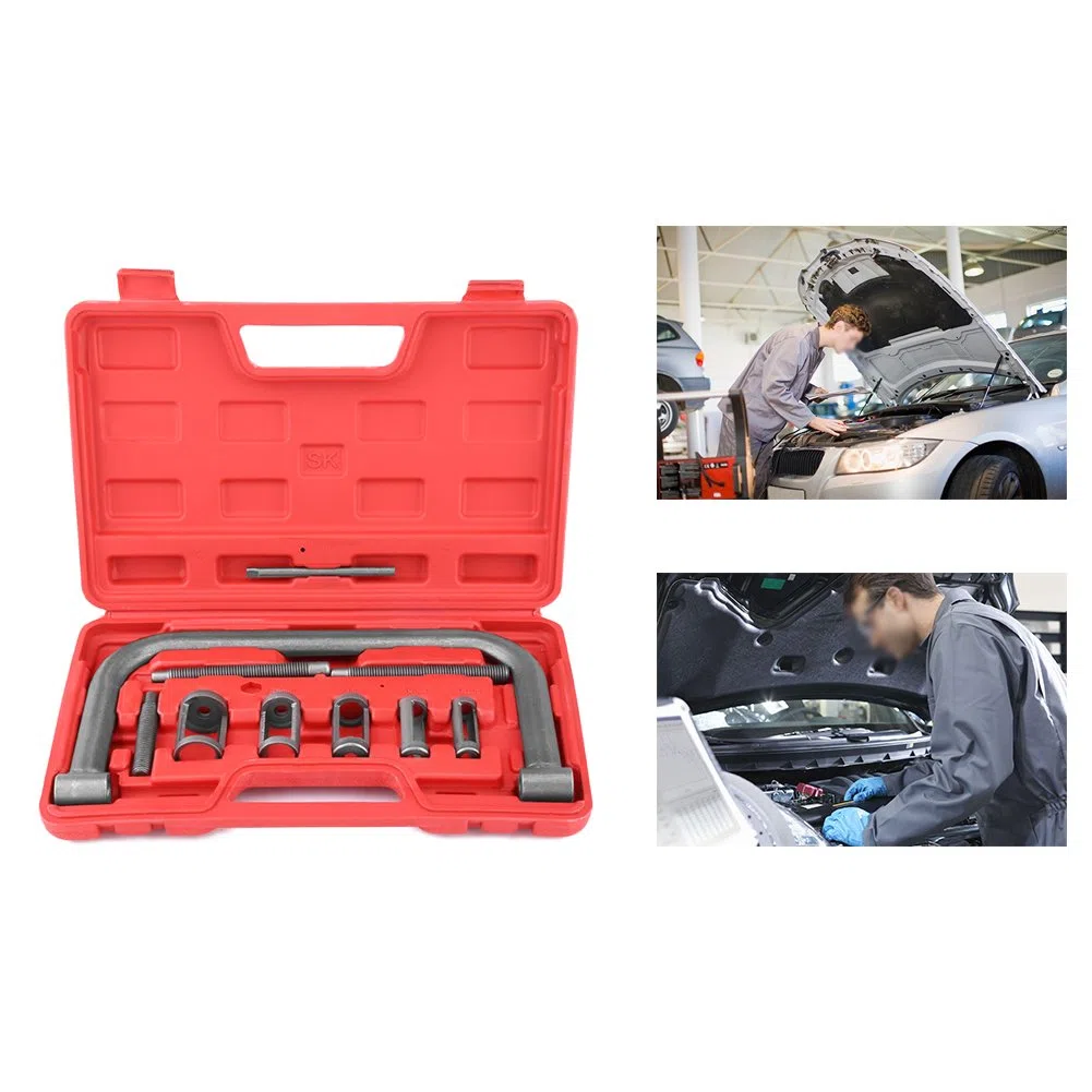 Herramienta automotriz de resorte de válvula, kit de compresor de resorte de 10 piezas con 5 adaptadores, herramienta instaladora de extracción para coche
