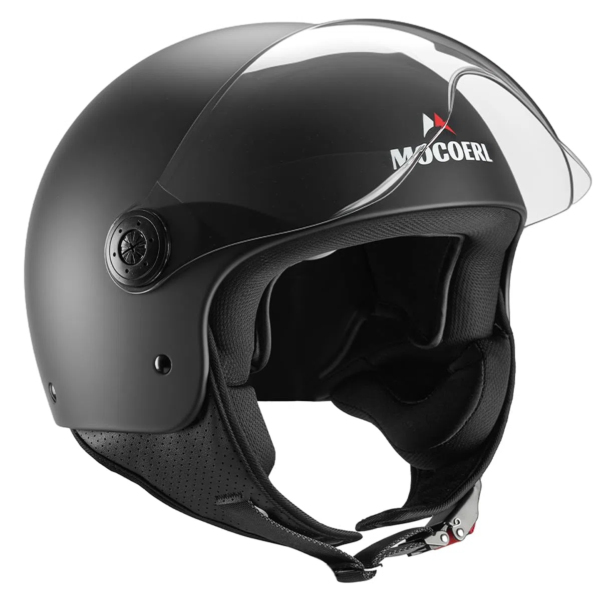 Casco de Moto Jet para Adultos, Visera Transparente, Casco de Moto para Hombres y Mujeres para Ciclomotor Cruiser Bobber y Chopper, Homologado ECE2206, Casco Retro 3/4