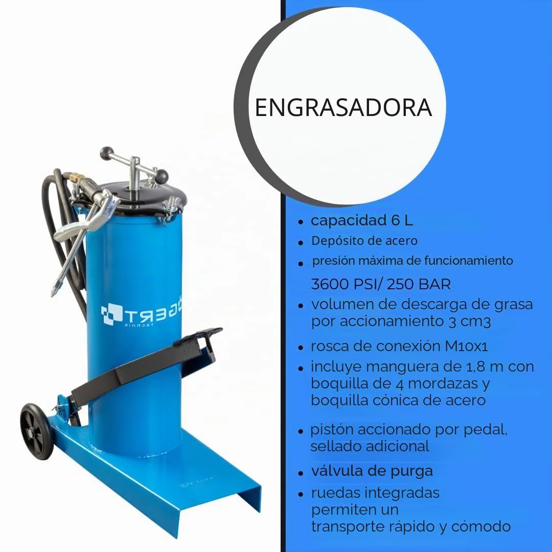 Högert Technik HT8G912 - Pistola de grasa para pies (capacidad de 6 L)