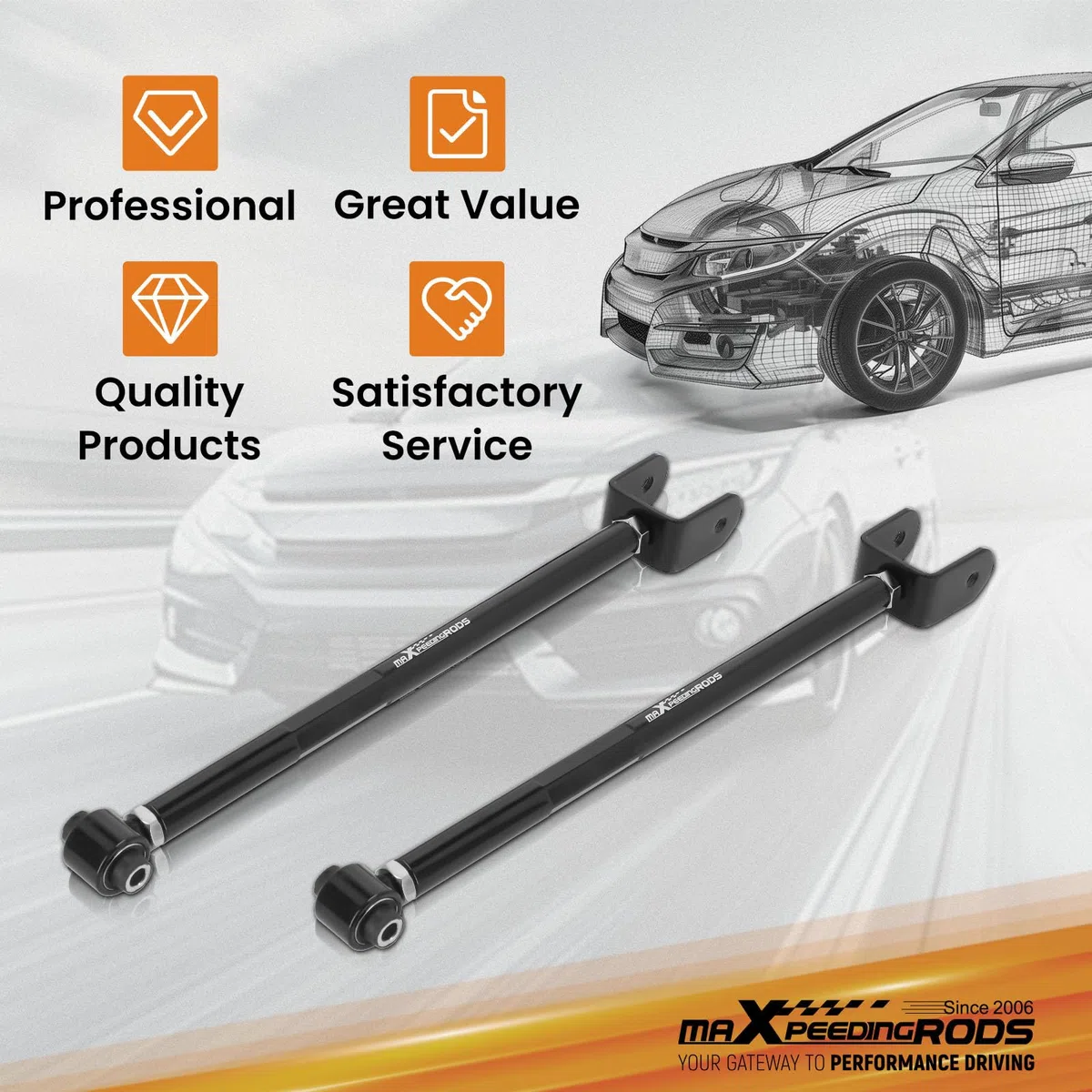 maXpeedingrods Trasero Brazo de Control Ajustable Camber de Amortiguador para BMW 3-Series E36 E46 X3 Z4 E83 E85 E86 E89