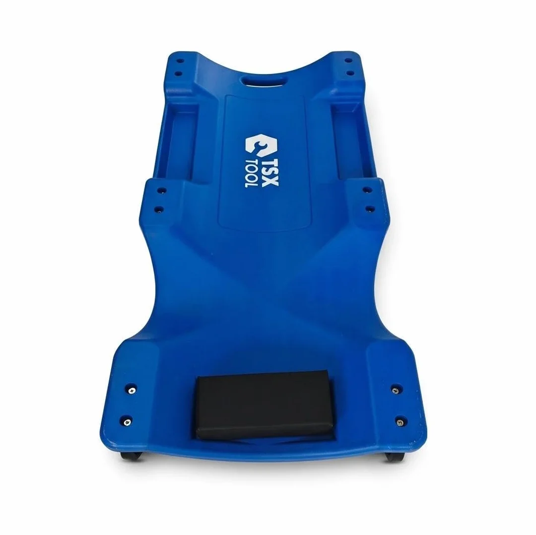 SATKIT Camilla Mecánica con Ruedas para Taller – Diseño Ergonómico, Reposacabezas Acolchado y Soporte de hasta 150 kg – HDPE Resistente al Aceite y Disolventes