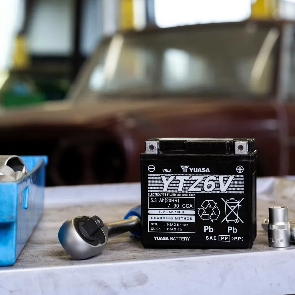 Yuasa YTZ6V 12V 90 CCA Batería de moto AGM libre de mantenimiento de alto rendimiento
