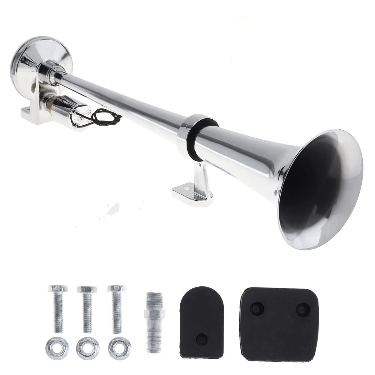 44CM Bocina de tipo trompeta muy ruidosa, de 12V / 24V y 150 dB, de aire, para camión, coche, barco o tren
